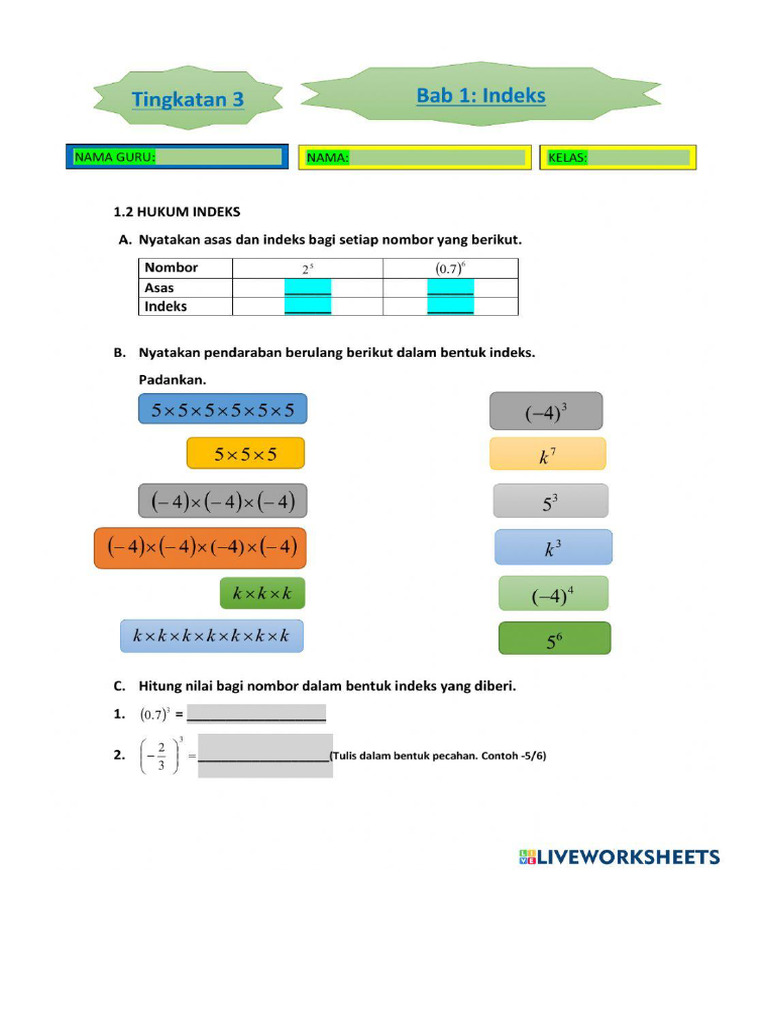 Worksheet Indeks | PDF