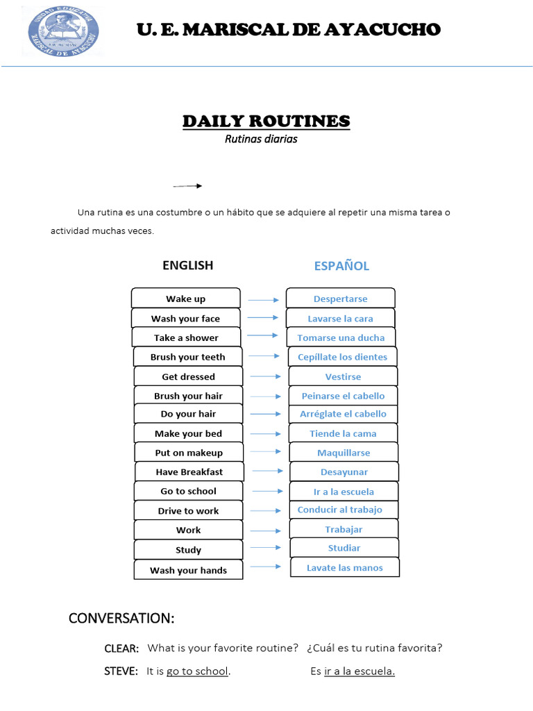 Daily Routines | PDF