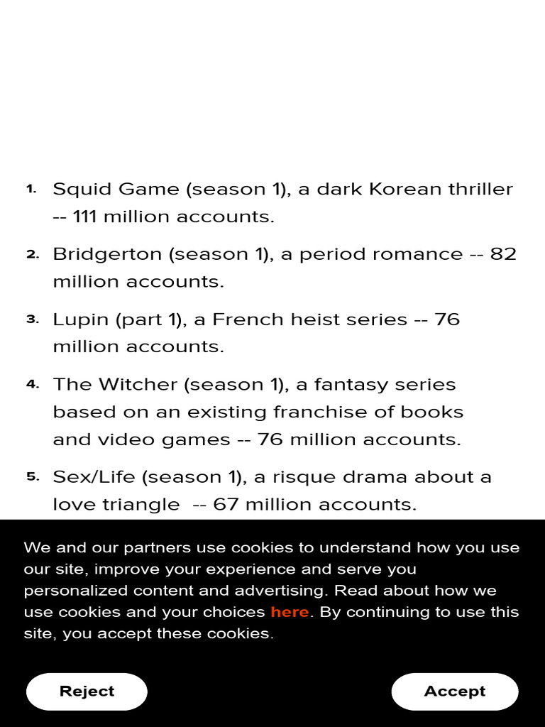 Netflix's Most Popular Shows and Movies, Ranked (According To Netflix ...