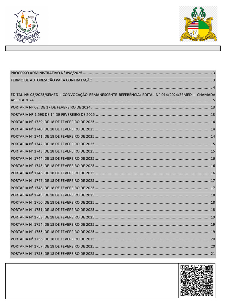 Diário Oficial Paço do Lumiar 2025 | PDF | Administração pública | Brasil