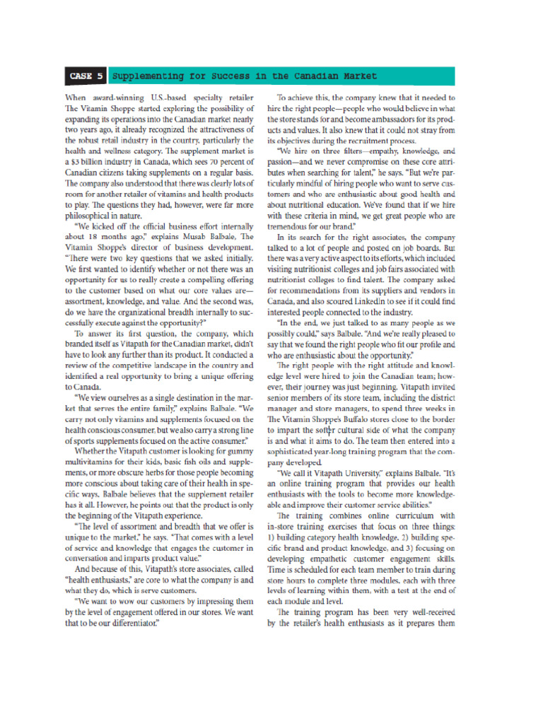 Case Study Chapter 4 - Vitapath 5 | PDF