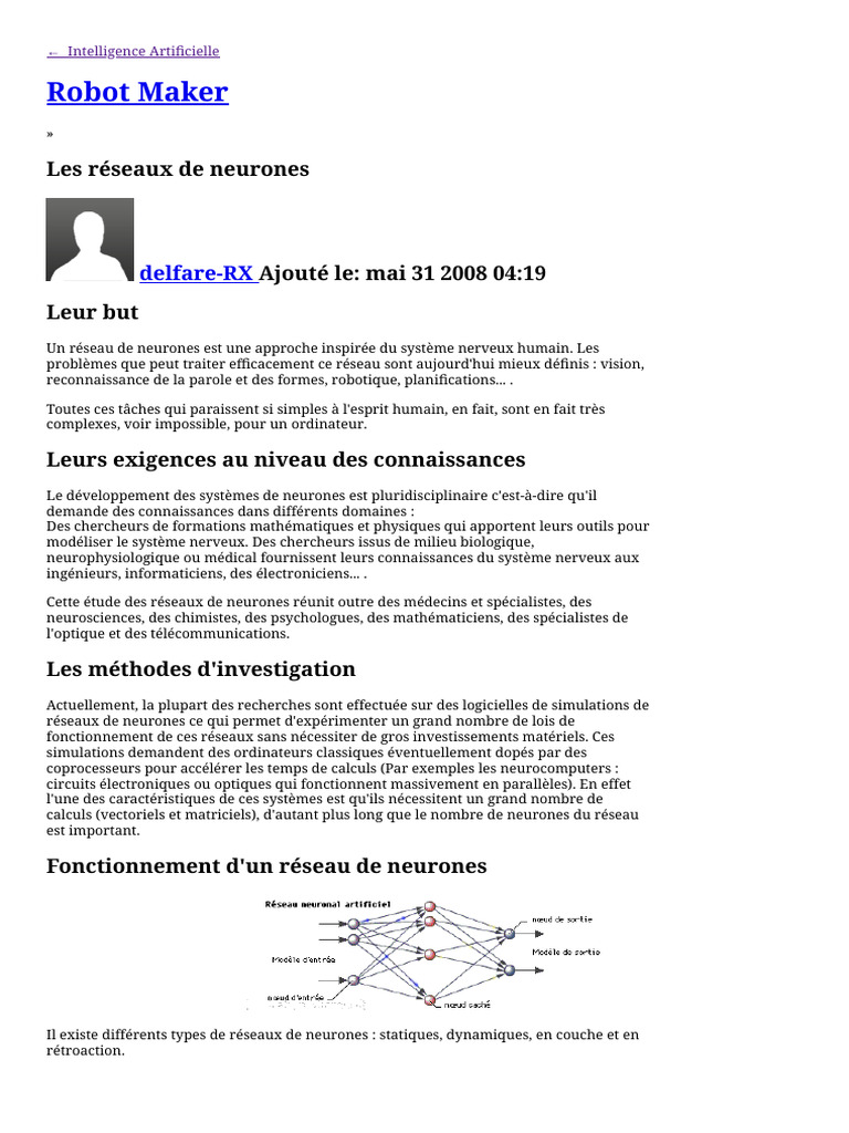 Comprendre les réseaux de neurones | PDF | Intelligence artificielle ...