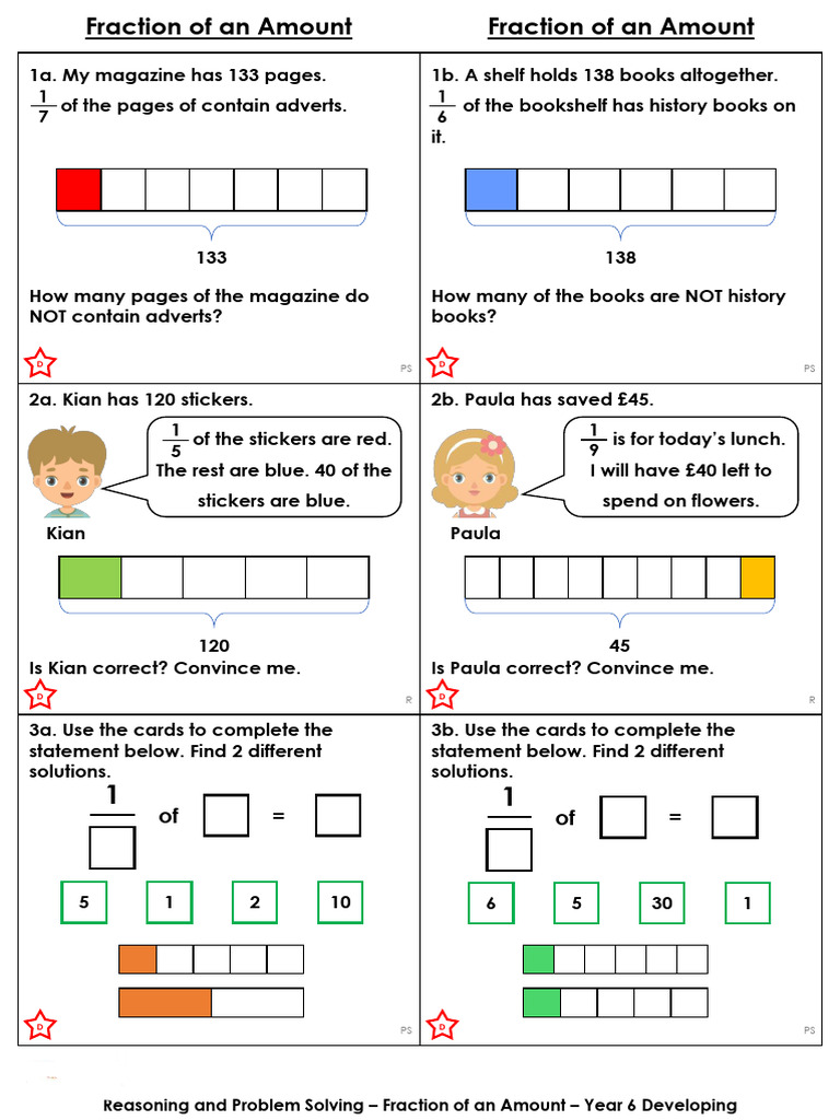 Page 3 Fraction of An Amount Reasoning and Problem Solving | PDF