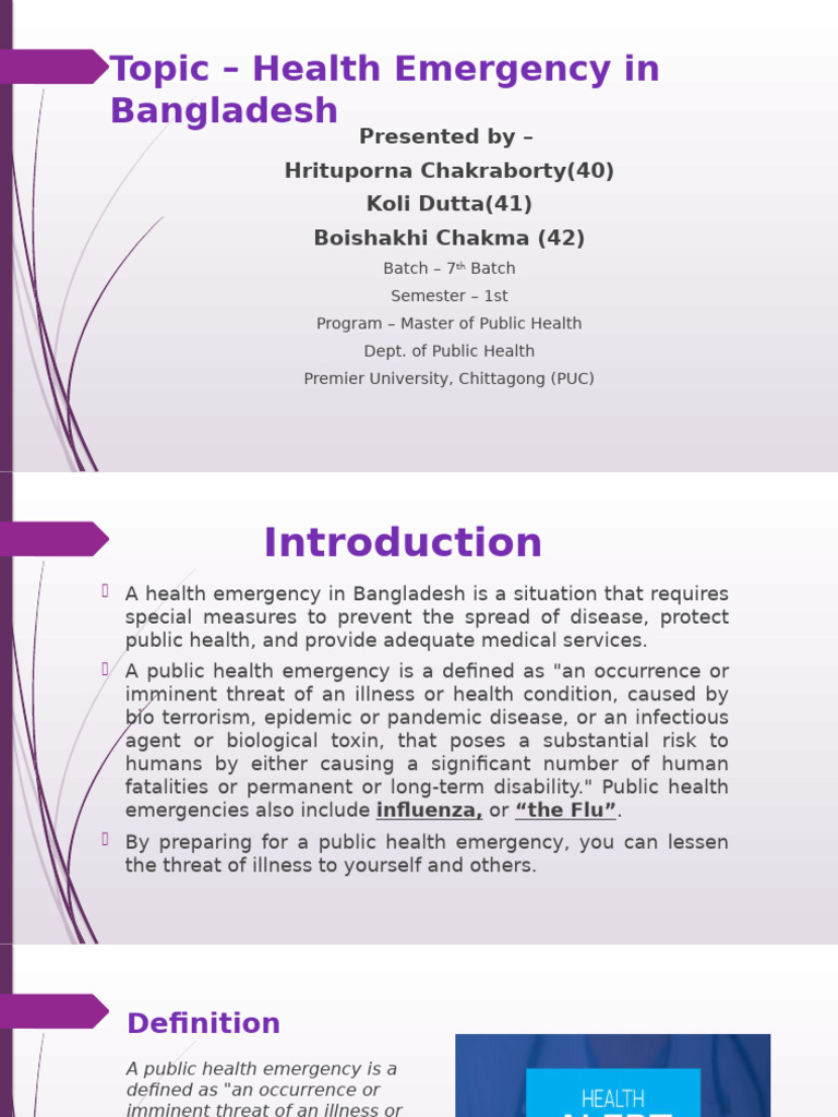 Health Emergency Challenges in Bangladesh | PDF | Public Health | Pandemic
