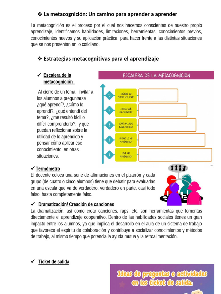 Estrategias de Metacognición para Aprender | PDF