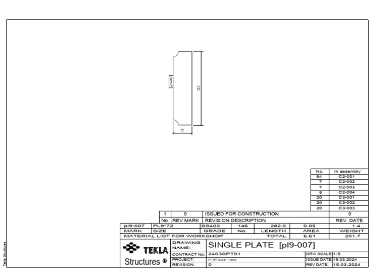 pl9-007-SINGLE PLATE - Rev 0 | PDF