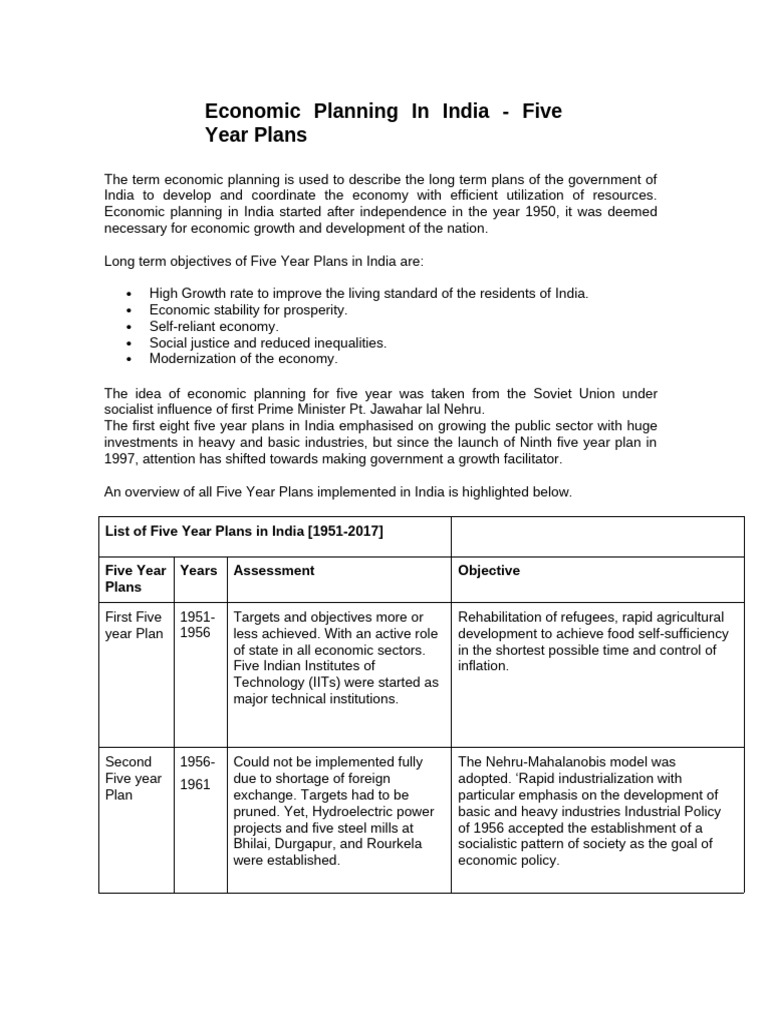 B. Economic Planning In India | PDF | Economic Growth | Economic Planning