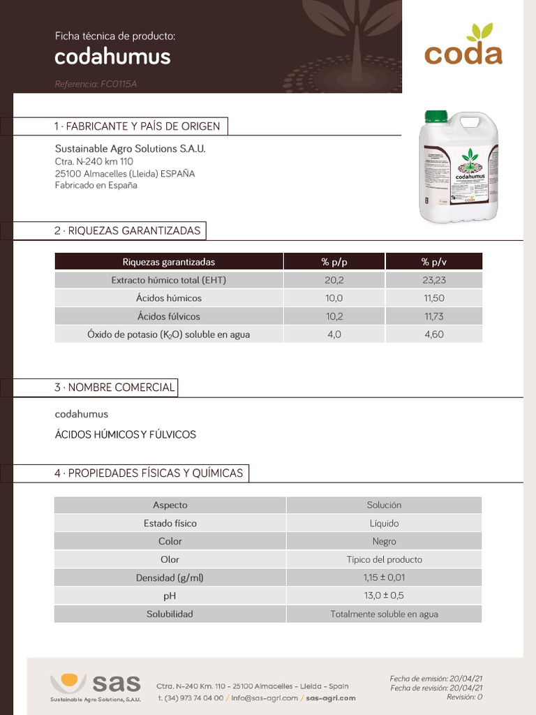 FC0115A Codahumus | PDF
