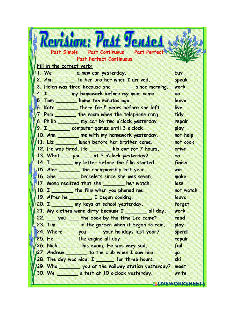 Verb Exercise | PDF