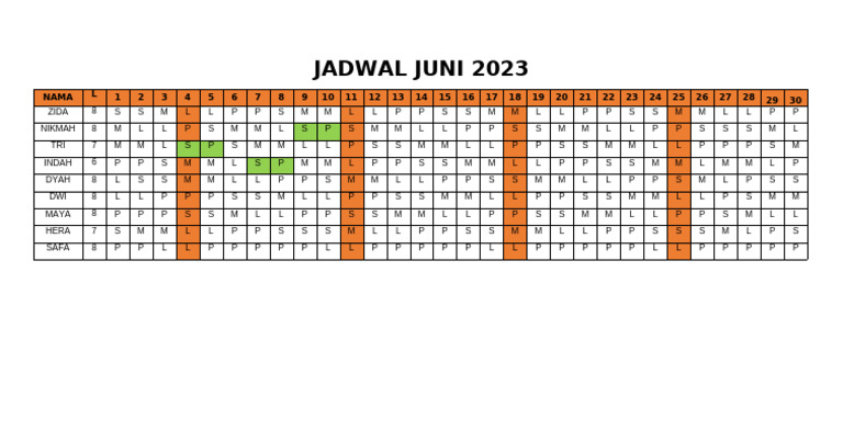 Jadwal Kegiatan Juni 2023 | PDF