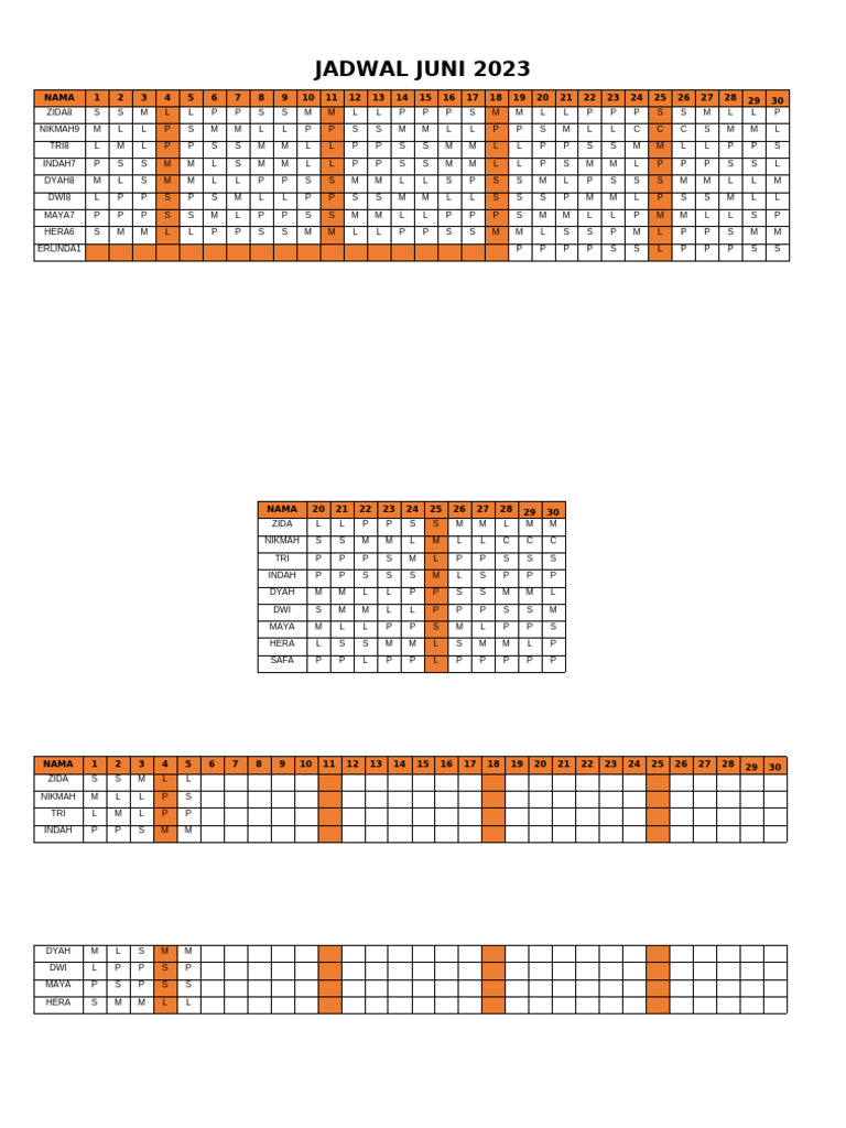 Jadwal Kegiatan Juni 2023 | PDF