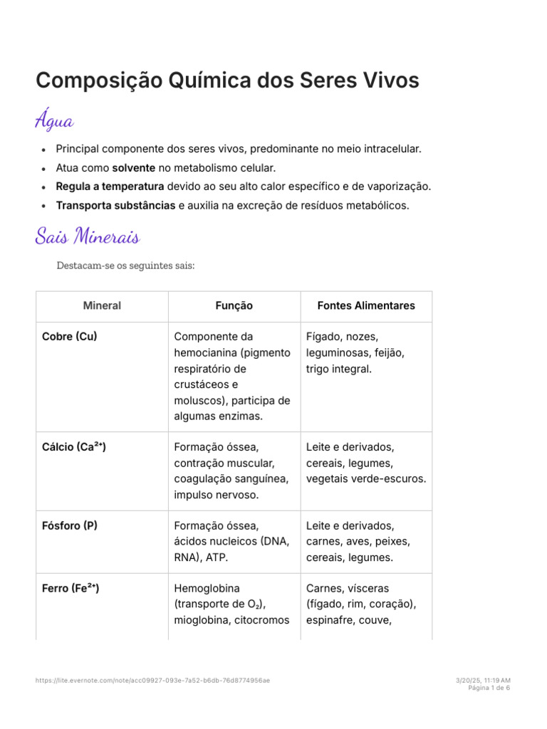 Composição Química dos Seres Vivos | PDF | Proteínas | Enzima