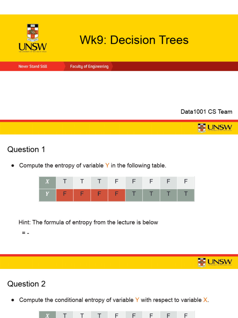 Tut W9.1 - Decision Tree - Questions - Tagged | PDF