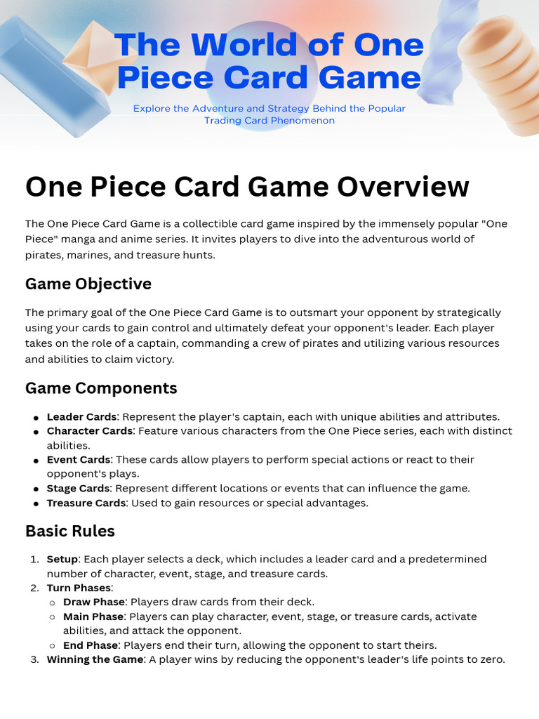 how to play one piece card game the TCG: Rules & Strategy Guide How to Play One Piece