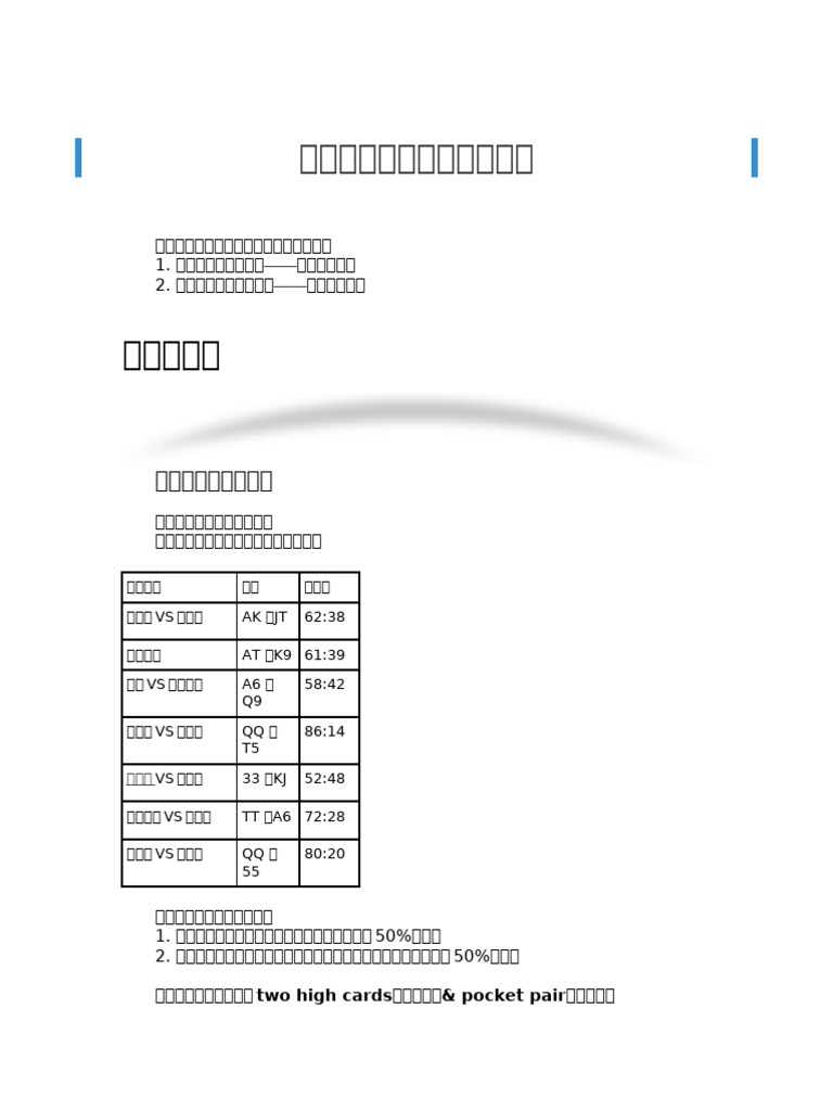 德州扑克翻牌前的基本策略| PDF