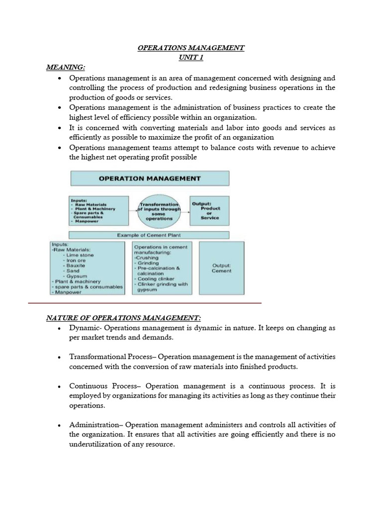 Understanding Operations Management Basics | PDF | Operations ...