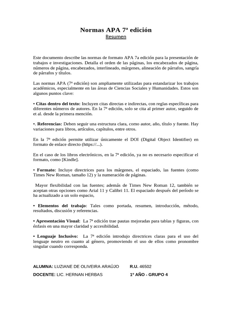 Normas APA 7ª edición: Guía Completa | PDF