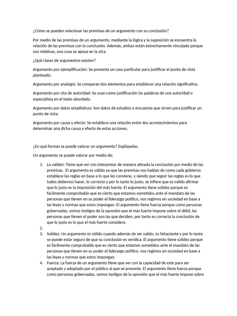 Relación entre Premisas y Conclusiones | PDF | Argumento | Epistemología