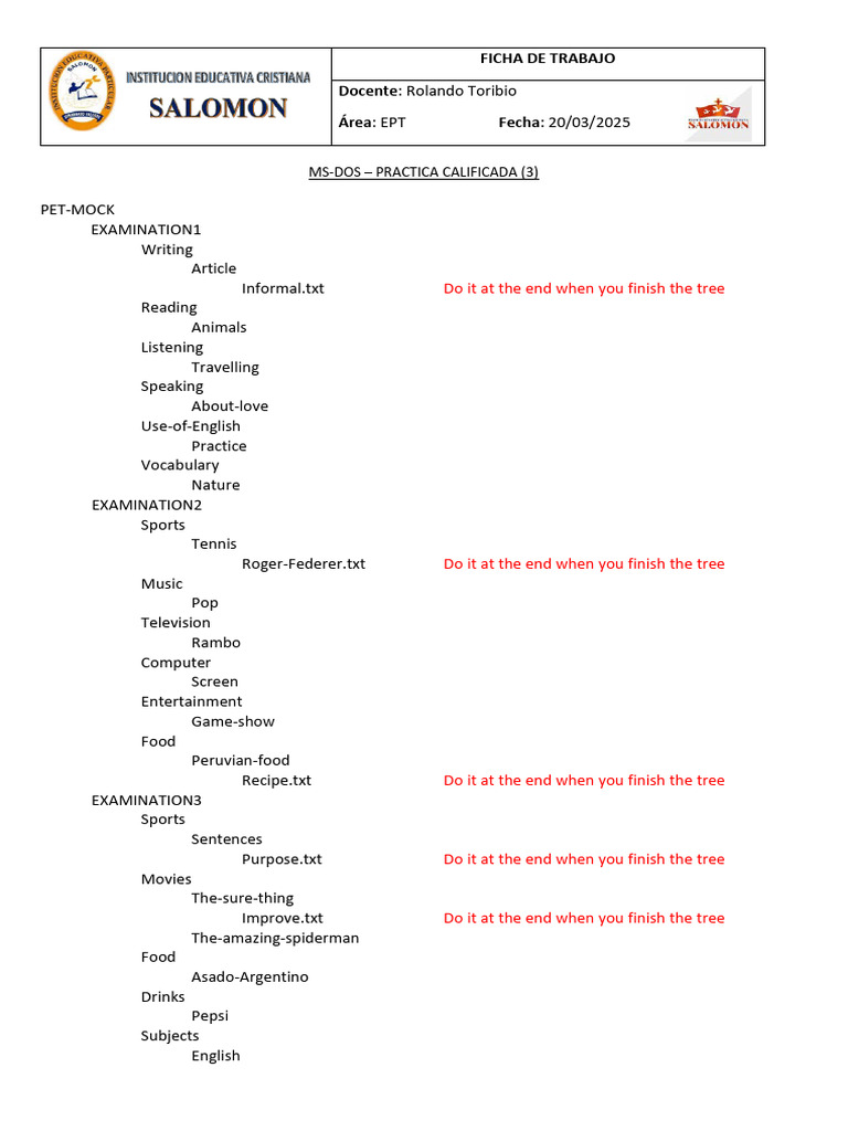 EPT MS-DOS Practice Exams Overview | PDF | Languages | Foreign Language ...