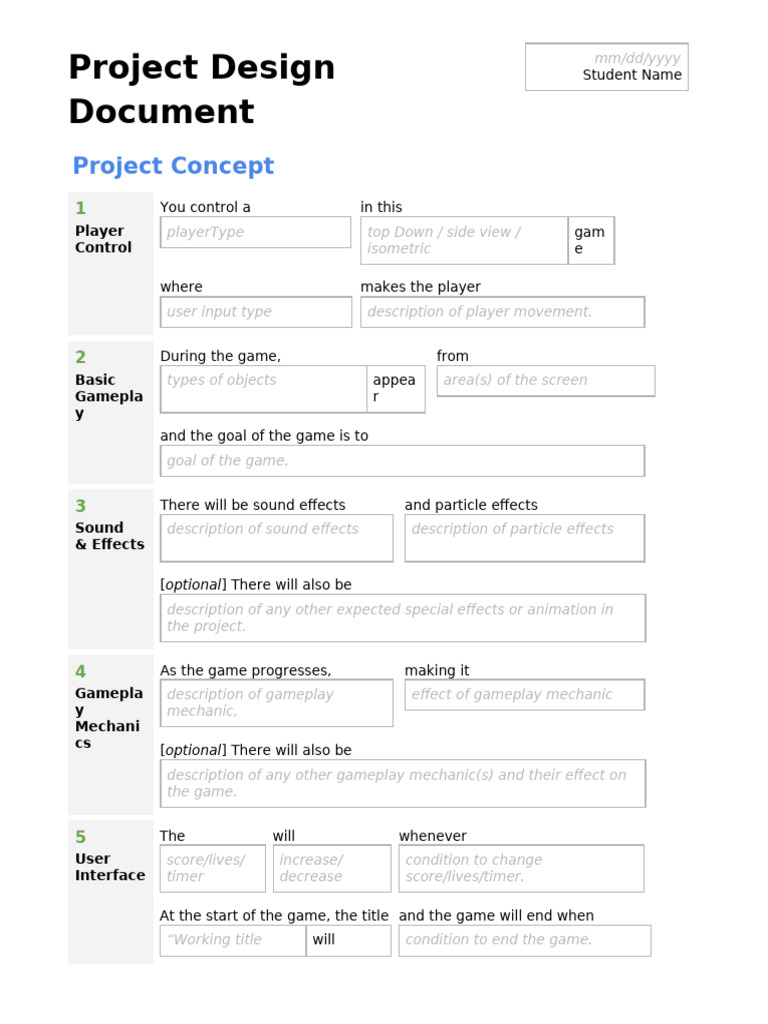 Project Design Doc (WORD) - Needed For Every Project | PDF | Computing