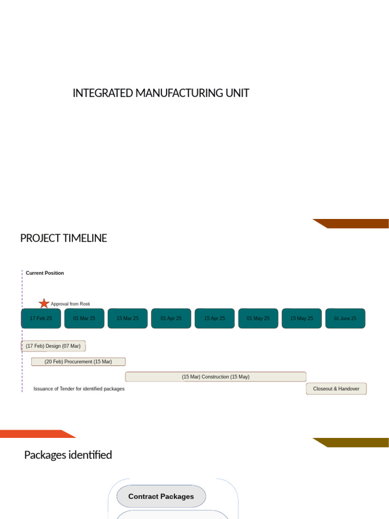 Integrated Manufacturing Unit Project Timeline | PDF
