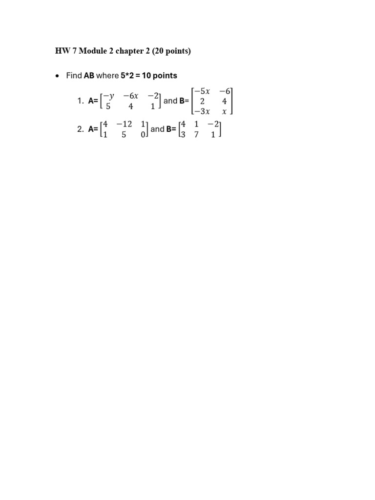 HW 7 Module 2 Chapter 2 | PDF