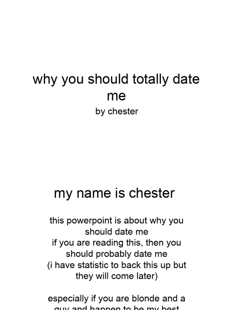 Reasons to Date Me: A PowerPoint | PDF