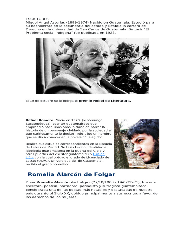 Romelia Alarcón: Poeta y Sufragista Guatemalteca | PDF | Guatemala ...