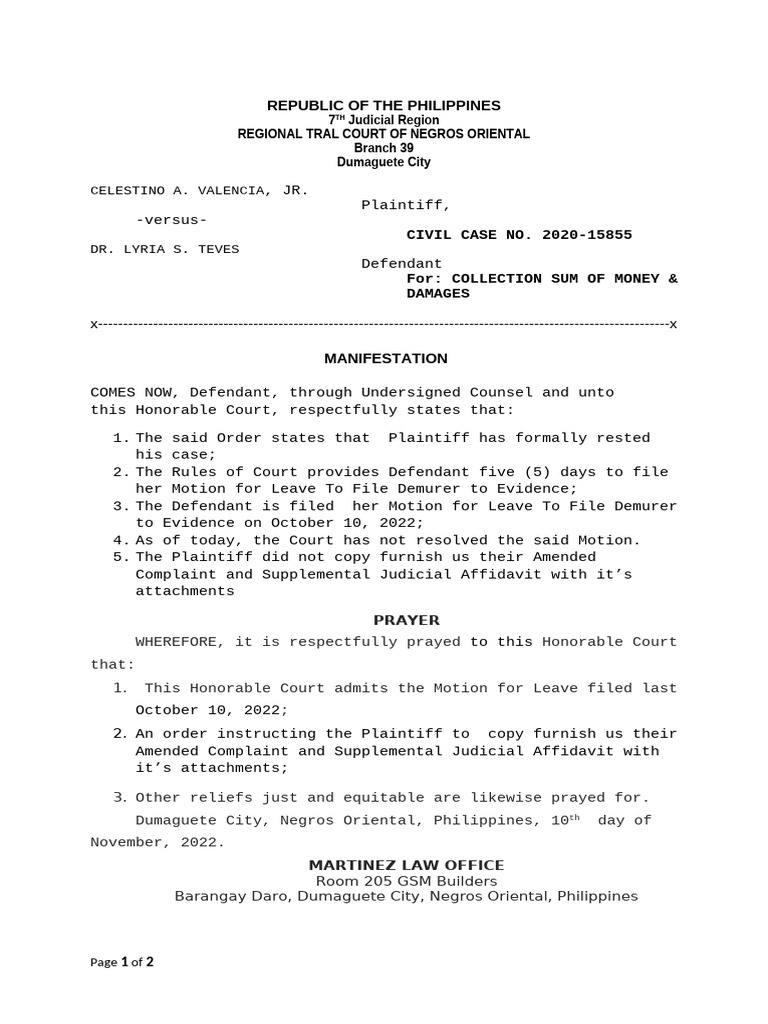 Manifestation | PDF | Complaint | Judiciaries