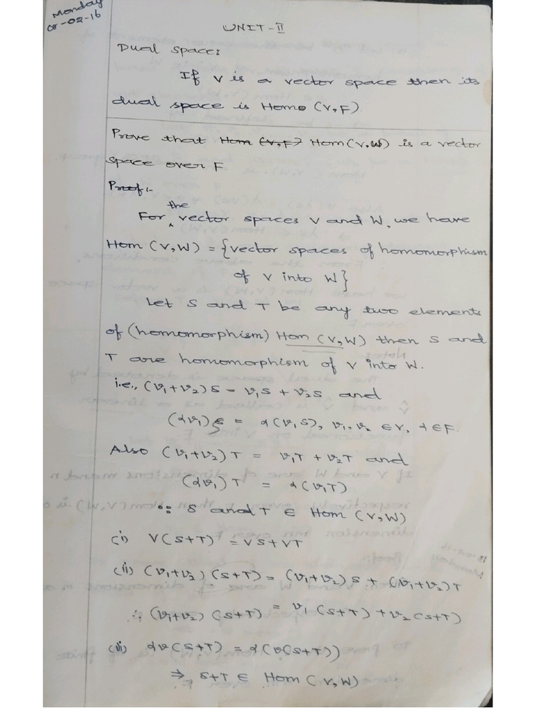 Linear Algebra Unit 2 | PDF
