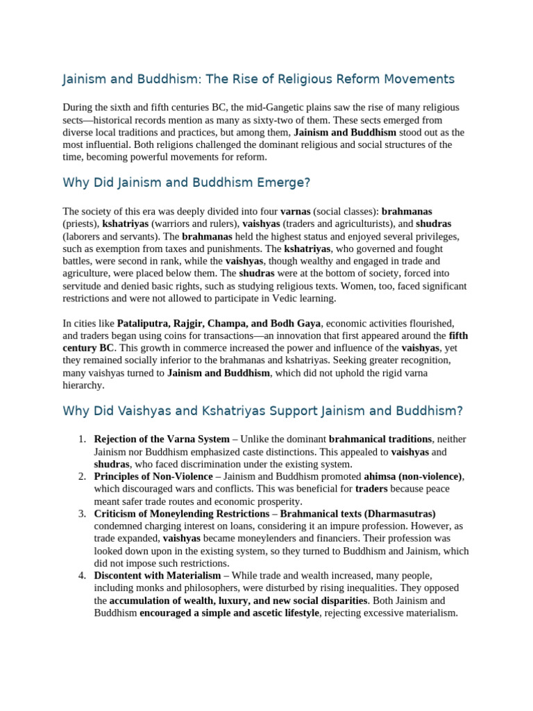 Rise of Jainism and Buddhism in India | PDF | Ashoka | Noble Eightfold Path