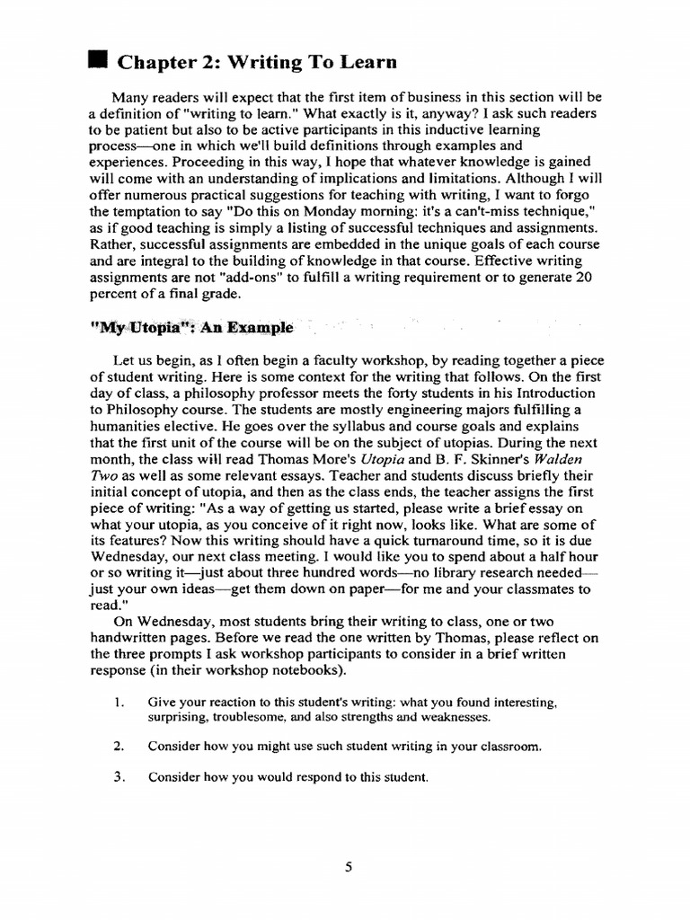 Writing to Learn: Teaching Strategies | PDF | Knowledge | Teachers