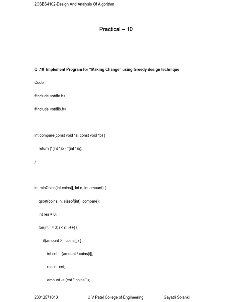 DAA Practical 10 (1) | PDF
