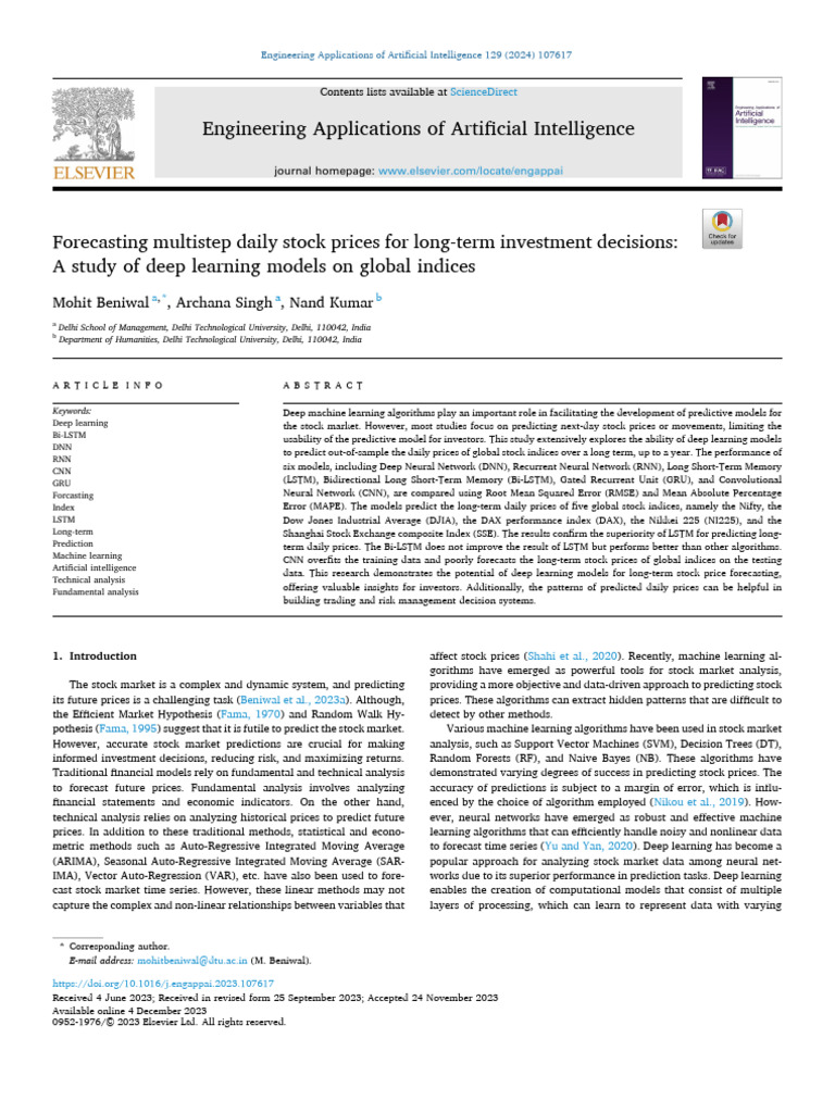 1 s2.0 S0952197623018018 Main | PDF | Deep Learning | Forecasting