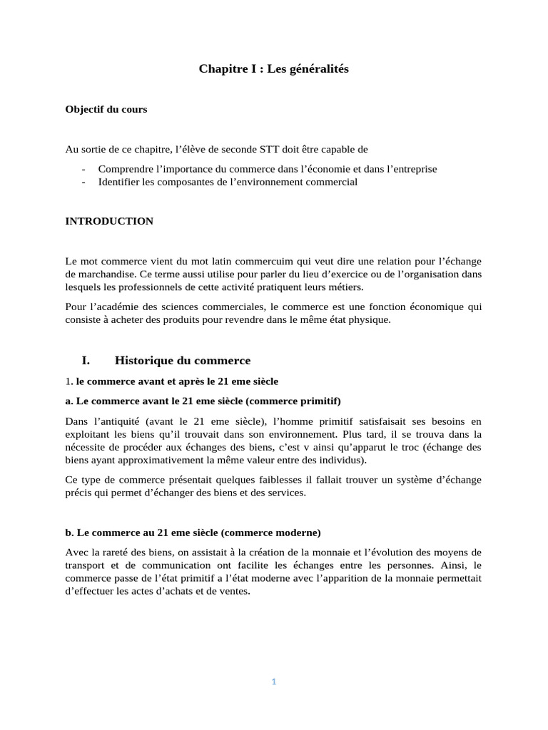 Généralités sur le commerce moderne | PDF | Commerce | Business