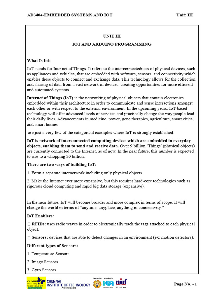 UNIT-3 - IOT AND ARDUNIO PROGRAMMING NOTES | PDF | Internet Of Things ...