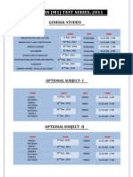 M1 Test Schedule