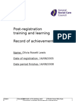 Post-Registration Training and Learning Record of Achievement