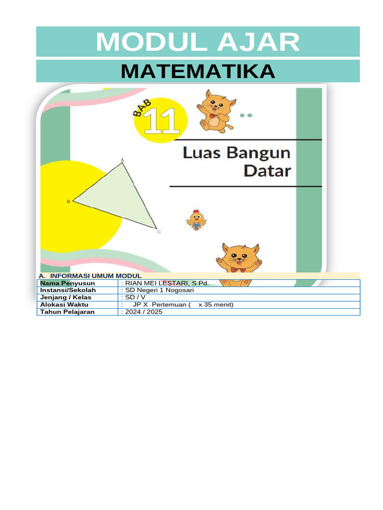 Modul Ajar Matematika Kelas V SD | PDF