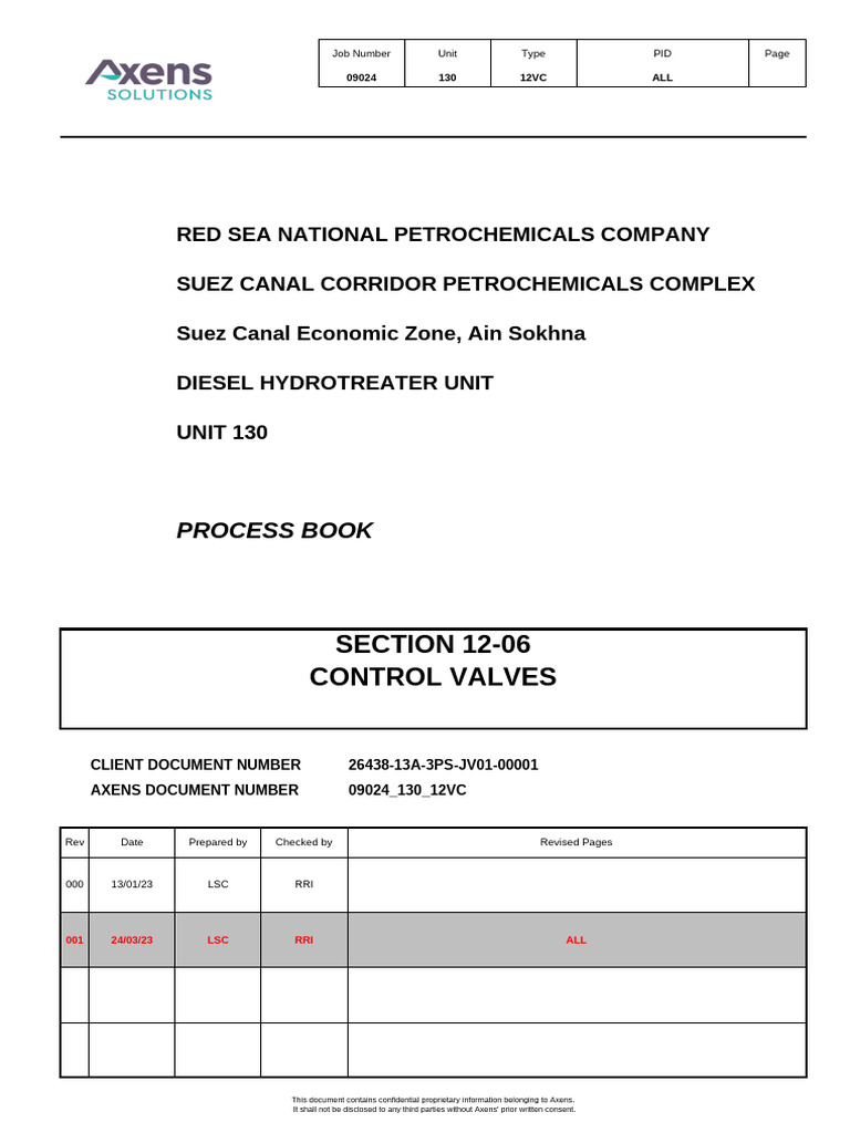 Control Valve Data Sheet for Diesel Unit | PDF | Viscosity | Mechanical ...