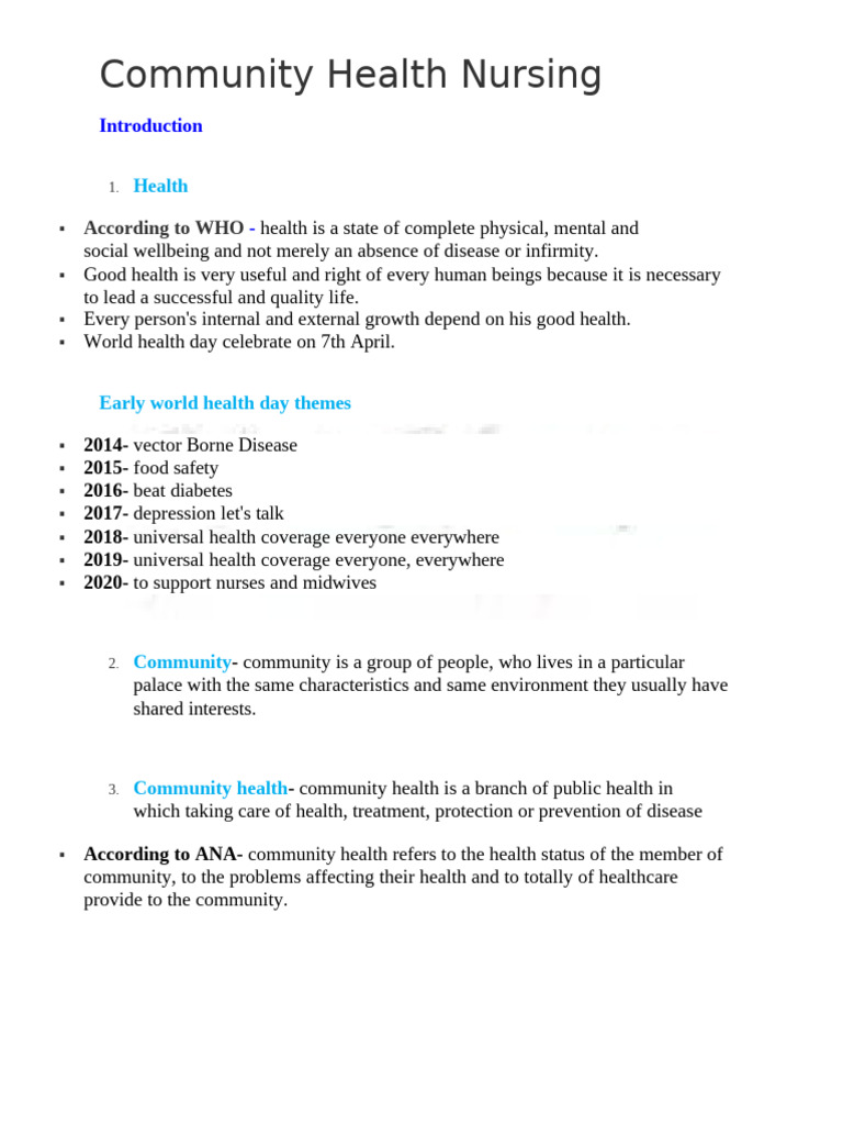 Overview of Community Health Nursing | PDF | Nursing | Health Care