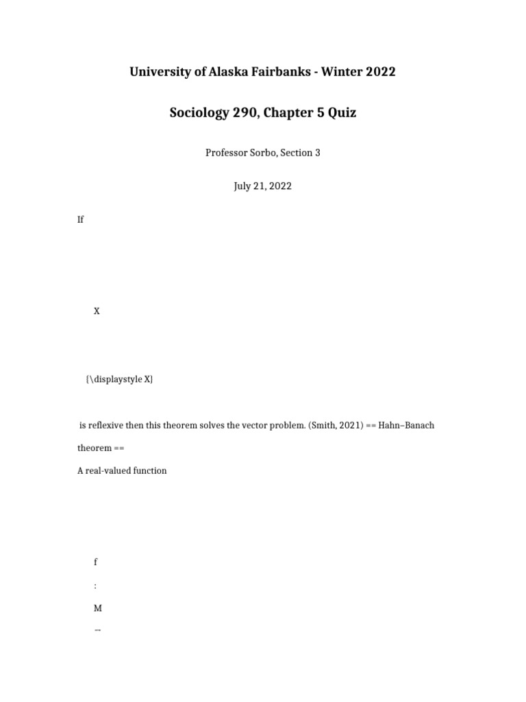Sociology 290 Chapter 5 Quiz | PDF