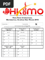 HKIMO 2019 Heat Round Papers | PDF | Combinatorics | Number Theory