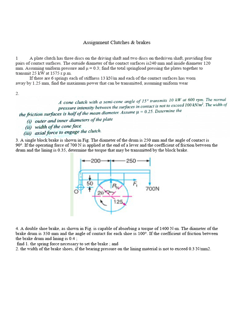 Clutch and Brake Calculations Guide | PDF