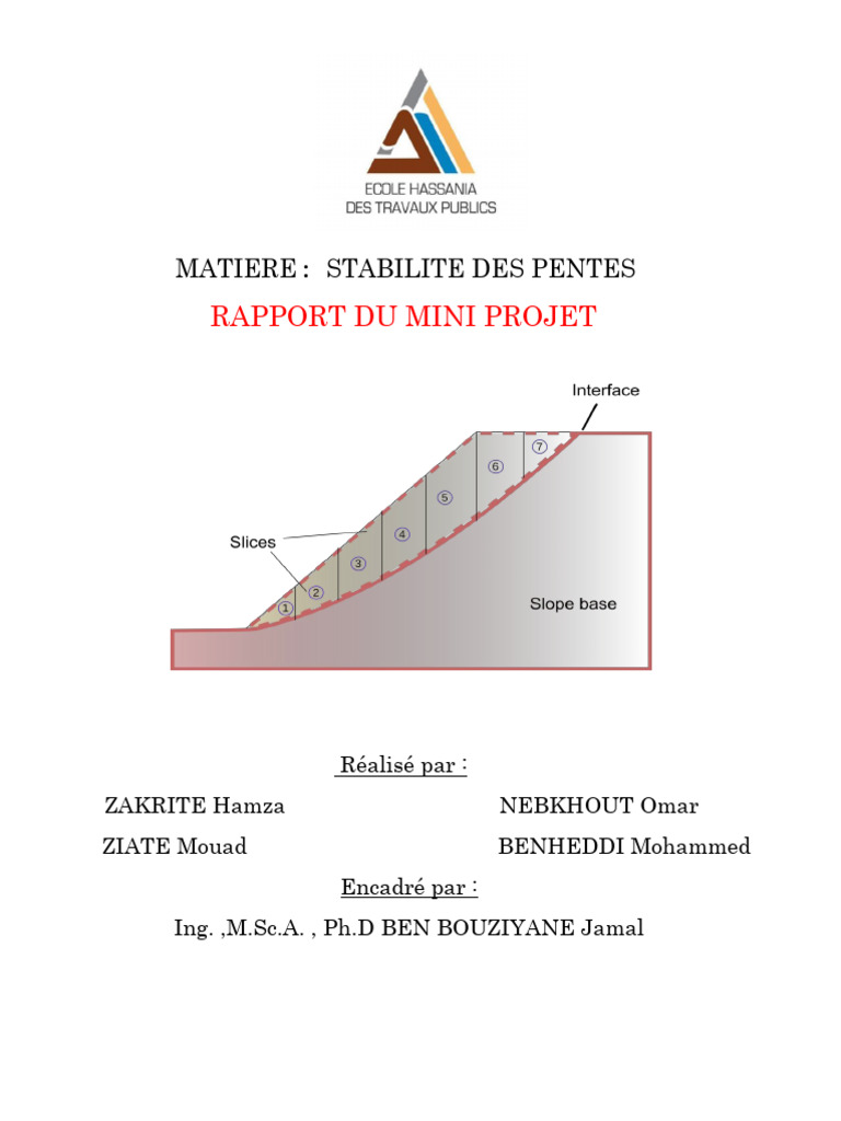 Stabilité des Pentes : Étude de Bishop | PDF