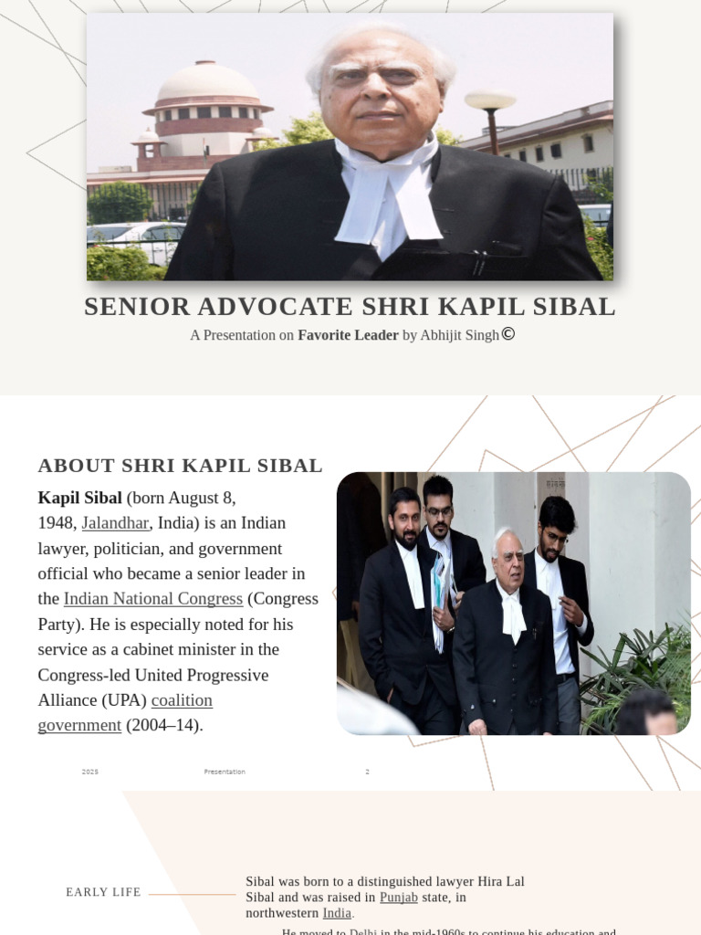Kapil Sibal: Advocate & Politician Overview | PDF | Government ...