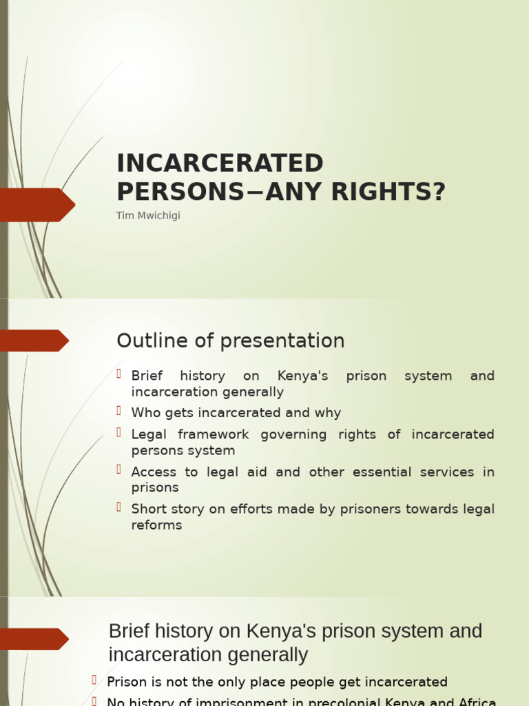 Rights of Incarcerated Persons in Kenya | PDF | Prison | Kenya