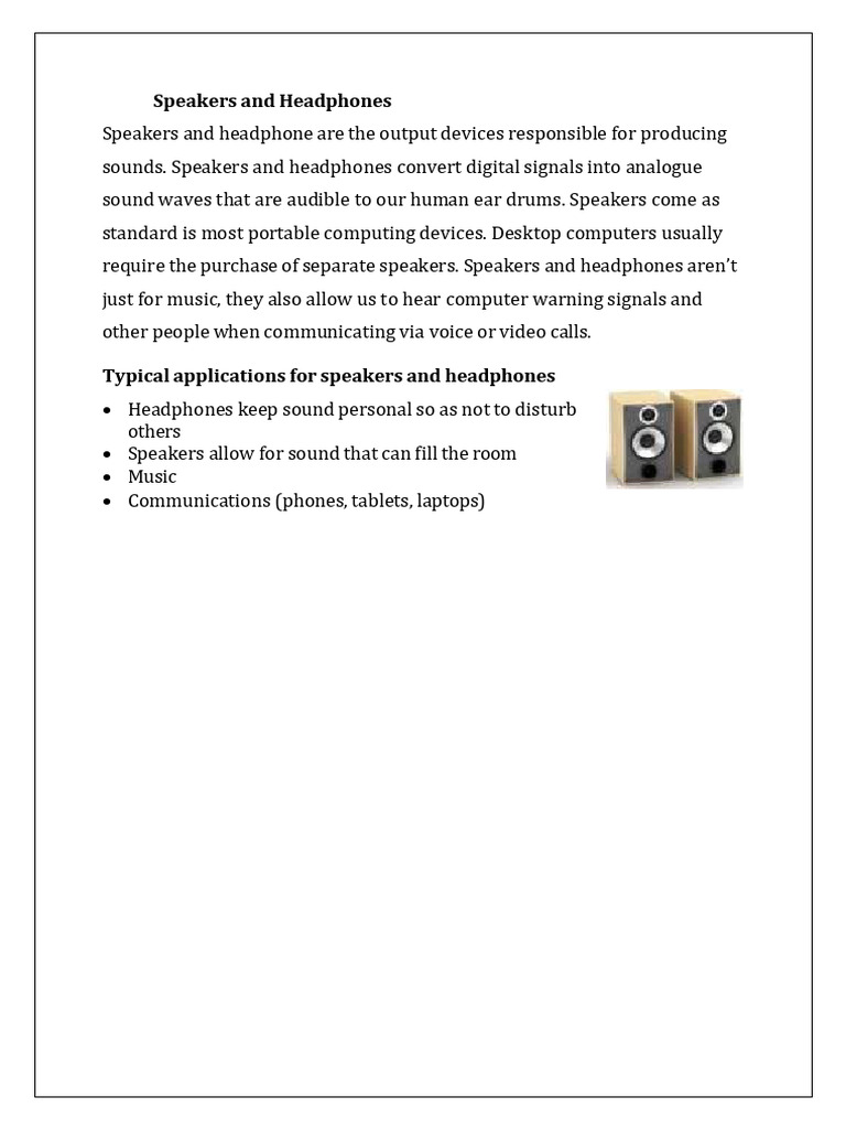 Overview of Audio and Visual Output Devices | PDF | Computer Monitor ...