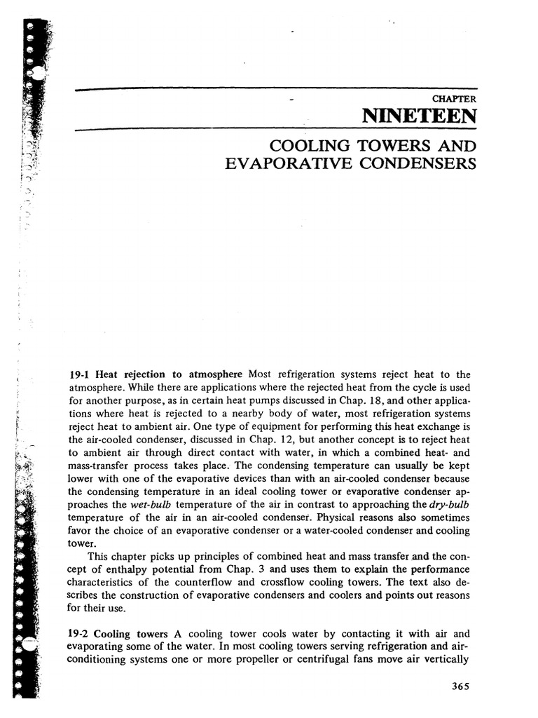 Lecture 9 Cooling Towers and Evaporative Condensers | PDF