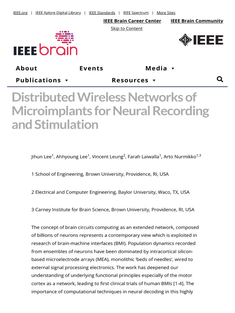 Wireless Microimplants for Neural Recording | PDF | Channel Access ...